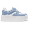DREAM PAIRS Women’s Platform Casual Sneakers(White/Blue)