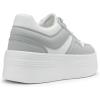 DREAM PAIRS Women’s Platform Casual Sneakers(White/Grey)
