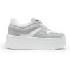 DREAM PAIRS Women’s Platform Casual Sneakers(White/Grey)