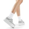 DREAM PAIRS Women’s Platform Casual Sneakers(White/Grey)
