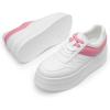 DREAM PAIRS Women’s Platform Casual Sneakers(White/Pink)