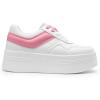 DREAM PAIRS Women’s Platform Casual Sneakers(White/Pink)