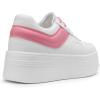 DREAM PAIRS Women’s Platform Casual Sneakers(White/Pink)