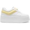 DREAM PAIRS Women’s Platform Casual Sneakers(White/Yellow)