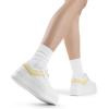 DREAM PAIRS Women’s Platform Casual Sneakers(White/Yellow)