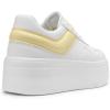 DREAM PAIRS Women’s Platform Casual Sneakers(White/Yellow)