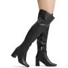 DREAM PAIRS Women’s Thigh High Over the Knee Fashion Chunky Heel Long Boots(Black/Pu)