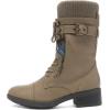 DREAM PAIRS Women’s Winter Lace up Mid Calf Combat Riding Military Boots(Khaki)