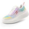 DREAM PAIRS Girls Fashion Sneakers Tennis Shoes Kids Platform Lightweight Lace Up Casual Walking Shoes