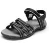 DREAM PAIRS Womens Comfortable Hiking Walking Sandal with Adjustable Hook and Loop Strap, Sports, Travel,Summer Beach Outdoor Light Weight Water Shoes(Black)