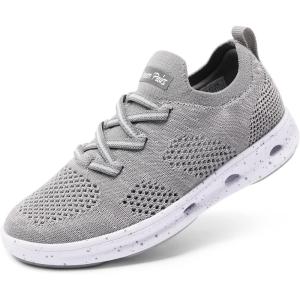 DREAM PAIRS Boys Girls Sneakers Kids Slip-on Quick Dry Lightweight Aqua Water Shoes(Grey)