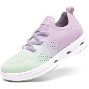 DREAM PAIRS Boys Girls Sneakers Kids Slip-on Quick Dry Lightweight Aqua Water Shoes(Purple/Mint Green)