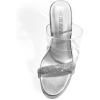 DREAM PAIRS Women’s Clear Two Strap Open Toe High Block Chunky Slip on Dress Heel Sandals(Silver-clear)