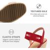 DREAM PAIRS Womens Open Toe Espadrilles Dressy Platform Sandals Slip on Elastic Ankle Strap Wedges Sandals(Red)