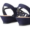 DREAM PAIRS Women’s Strappy Wrapped Dressy Wedge Sandals Comfortable Low Heel Casual Summer Shoes(Navy)