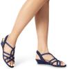 DREAM PAIRS Women’s Strappy Wrapped Dressy Wedge Sandals Comfortable Low Heel Casual Summer Shoes(Navy)