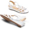 DREAM PAIRS Women’s Strappy Wrapped Dressy Wedge Sandals Comfortable Low Heel Casual Summer Shoes(White)