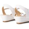 DREAM PAIRS Women’s Strappy Wrapped Dressy Wedge Sandals Comfortable Low Heel Casual Summer Shoes(White)