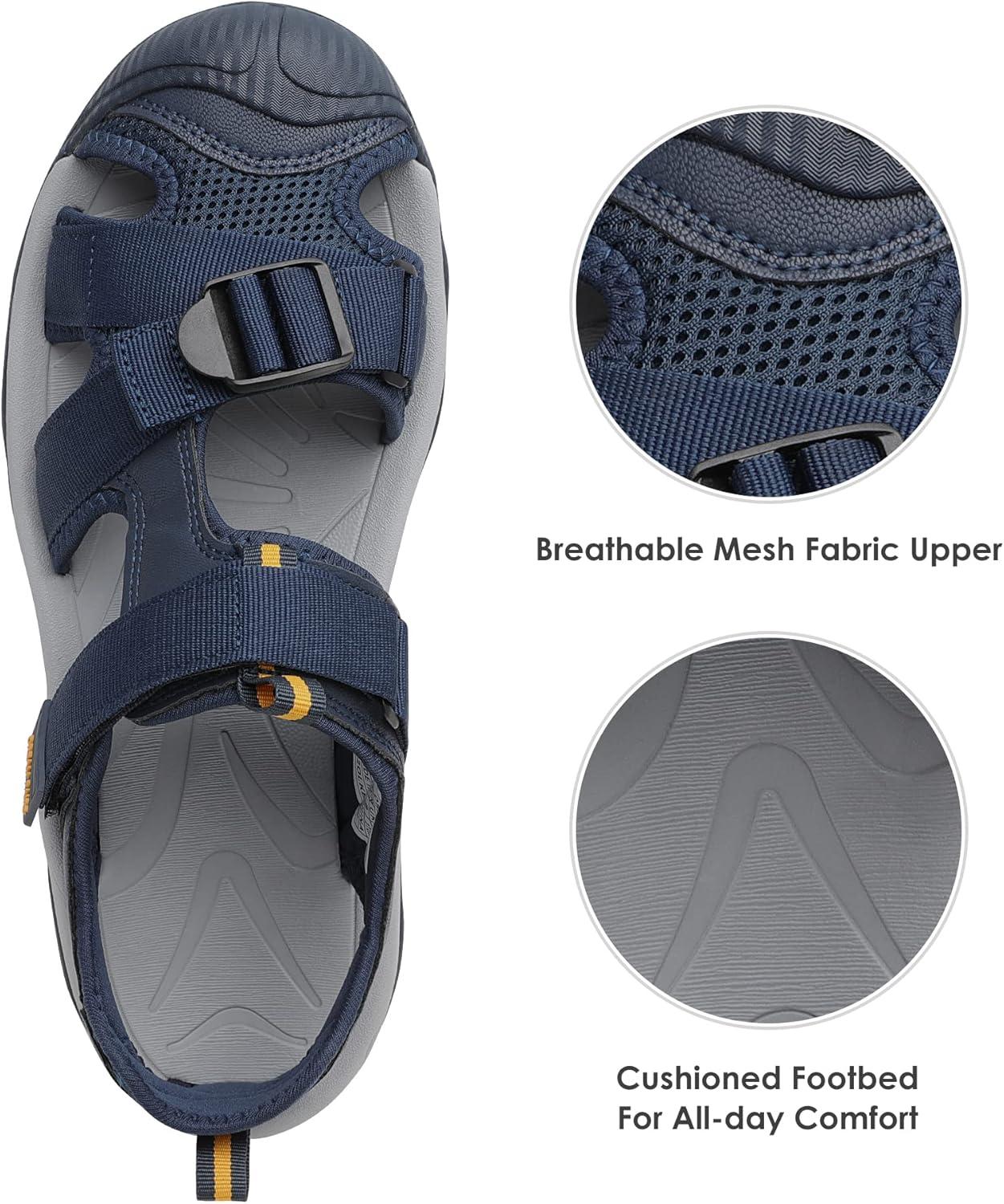 image:imageDREAM PAIRS Mens Sport Outdoor Hiking Sandals Closed Toe Athletic Adventure Beach Fisherman Water Sandals
