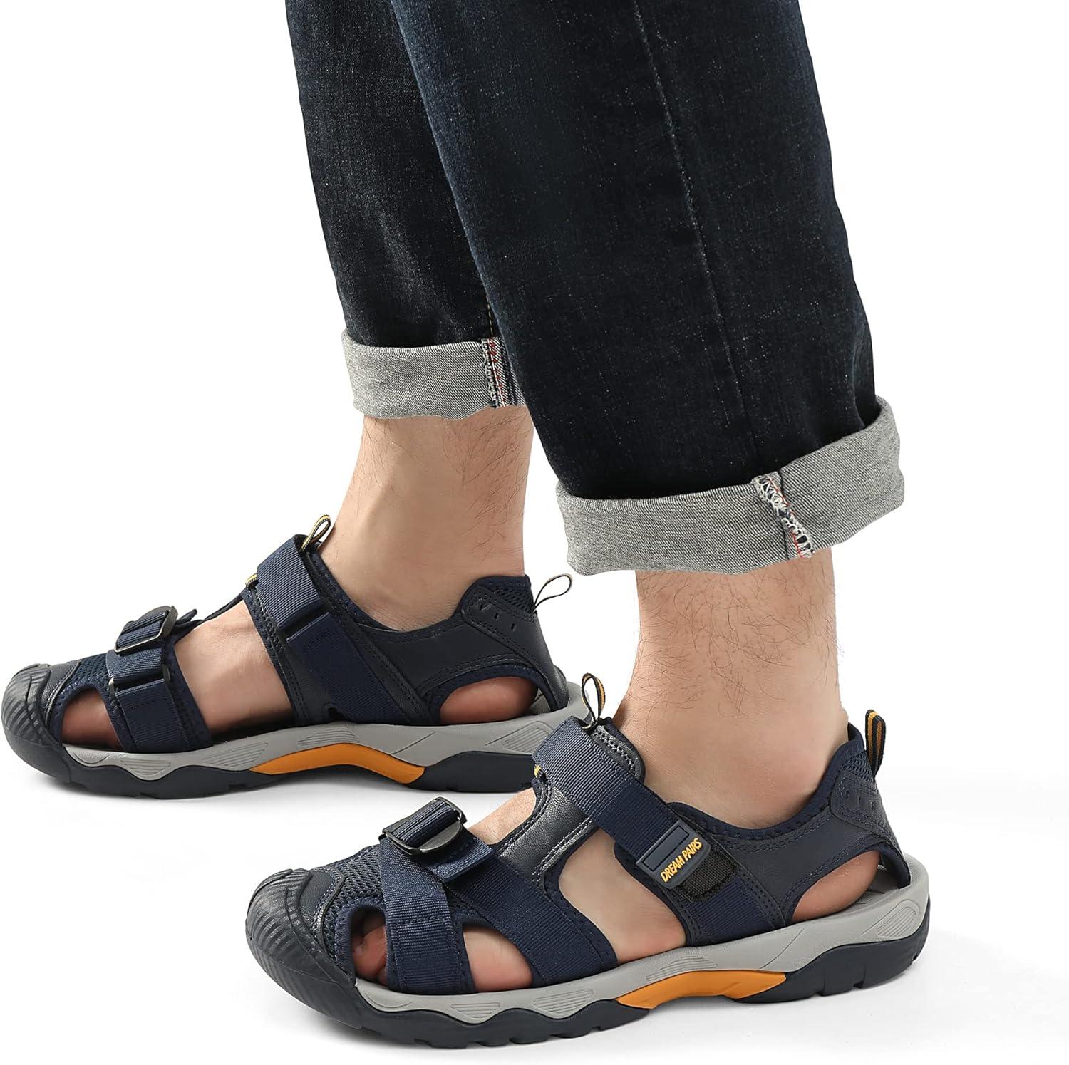 image:imageDREAM PAIRS Mens Sport Outdoor Hiking Sandals Closed Toe Athletic Adventure Beach Fisherman Water Sandals