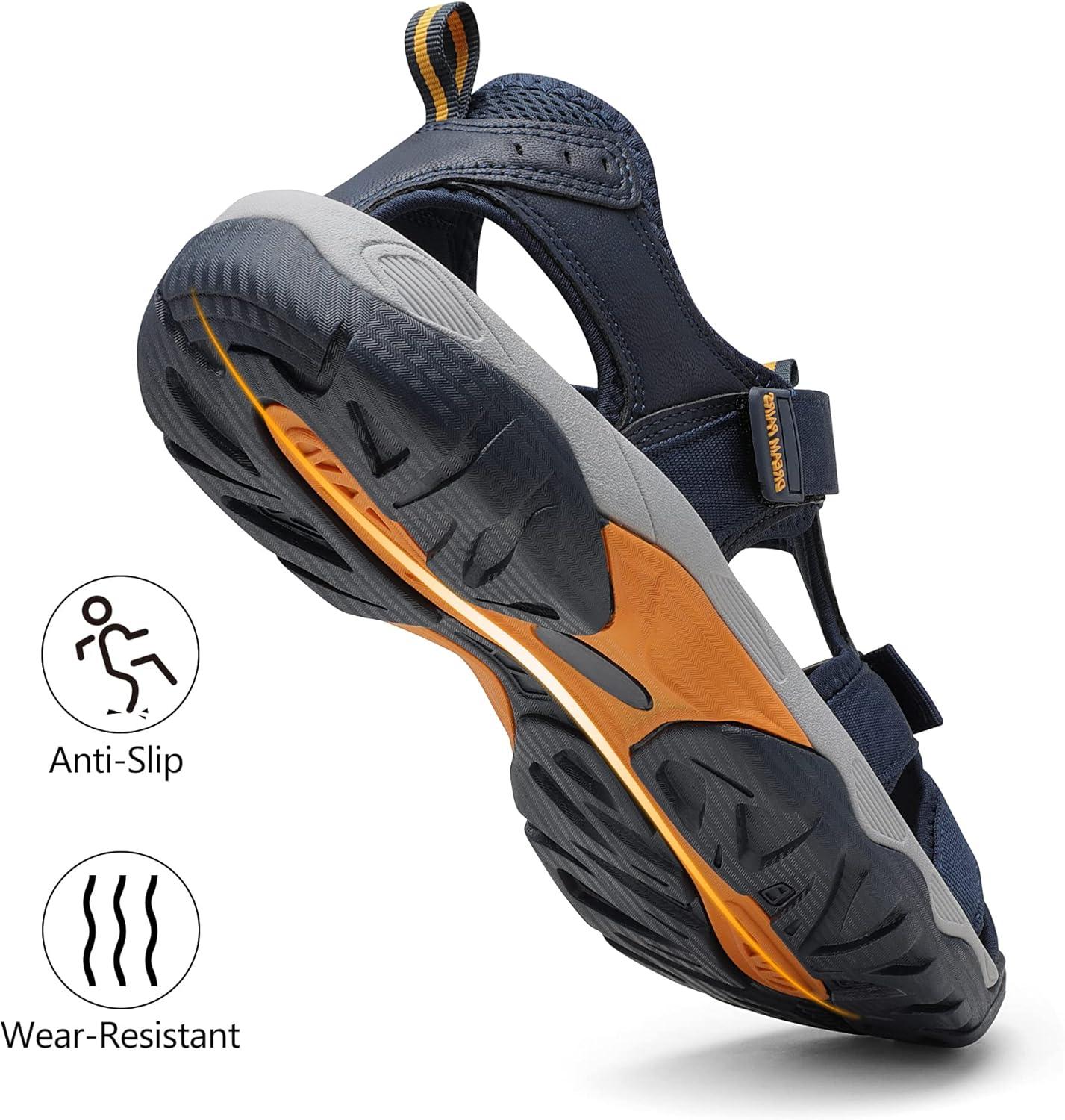 image:imageDREAM PAIRS Mens Sport Outdoor Hiking Sandals Closed Toe Athletic Adventure Beach Fisherman Water Sandals
