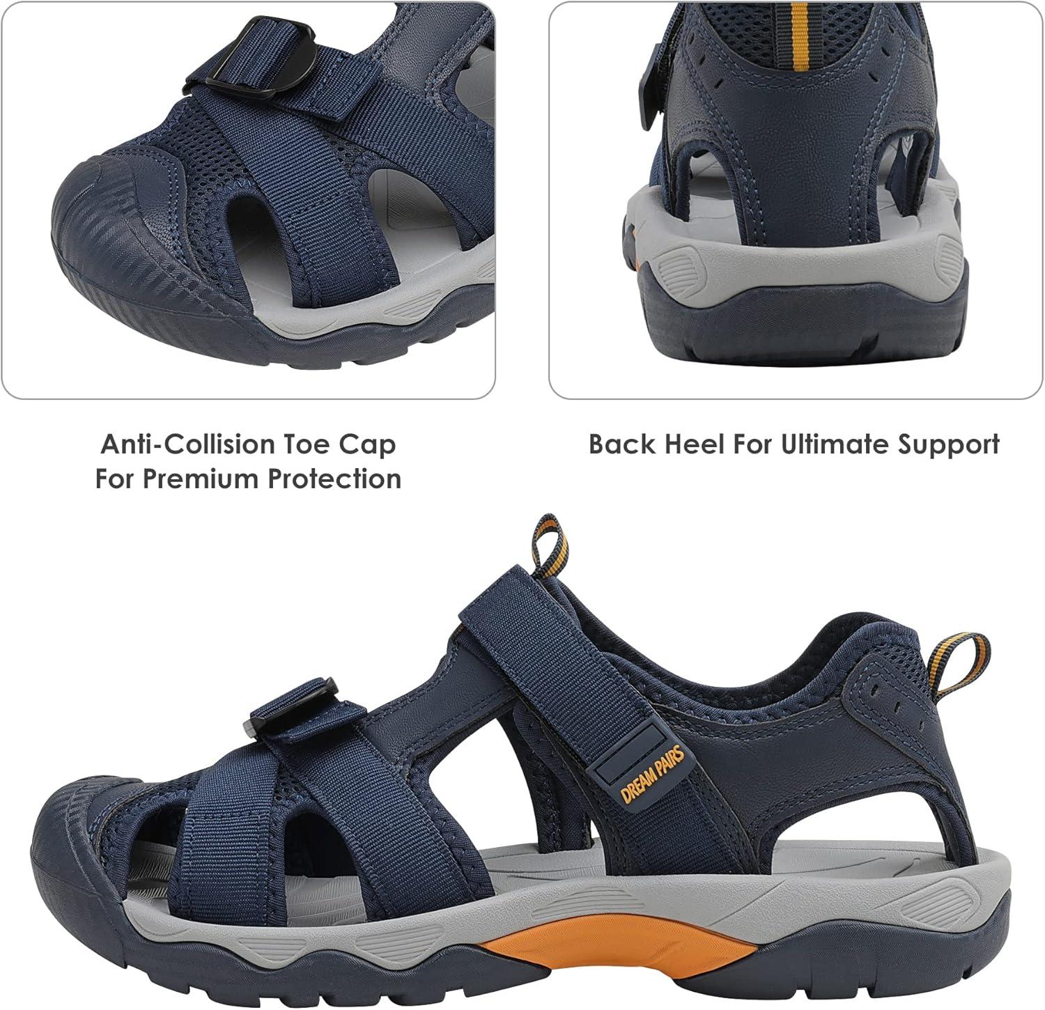 image:imageDREAM PAIRS Mens Sport Outdoor Hiking Sandals Closed Toe Athletic Adventure Beach Fisherman Water Sandals