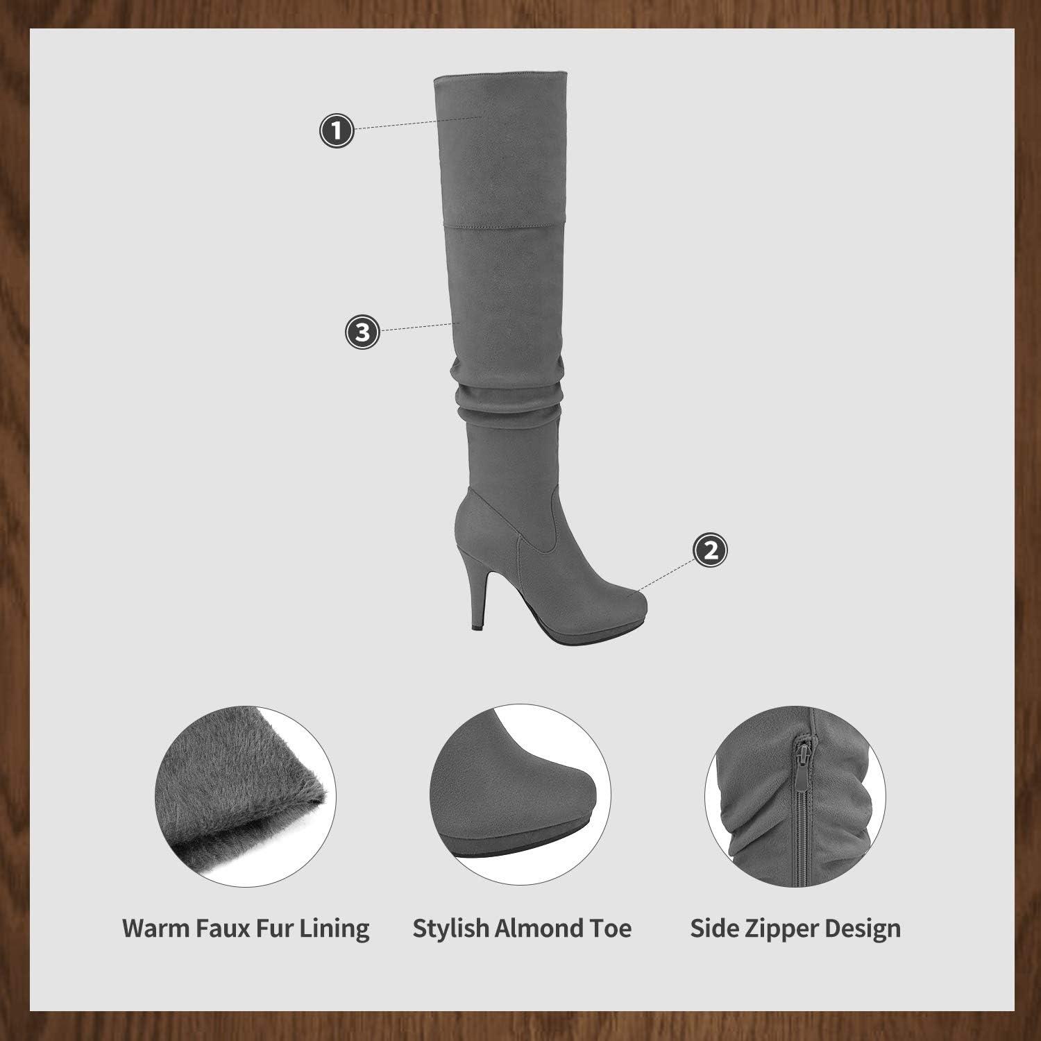 image:imageDREAM PAIRS Womens HIGHPLAT Black Chunky Thigh High Over The Knee High Heel BootsSarahilightgrey