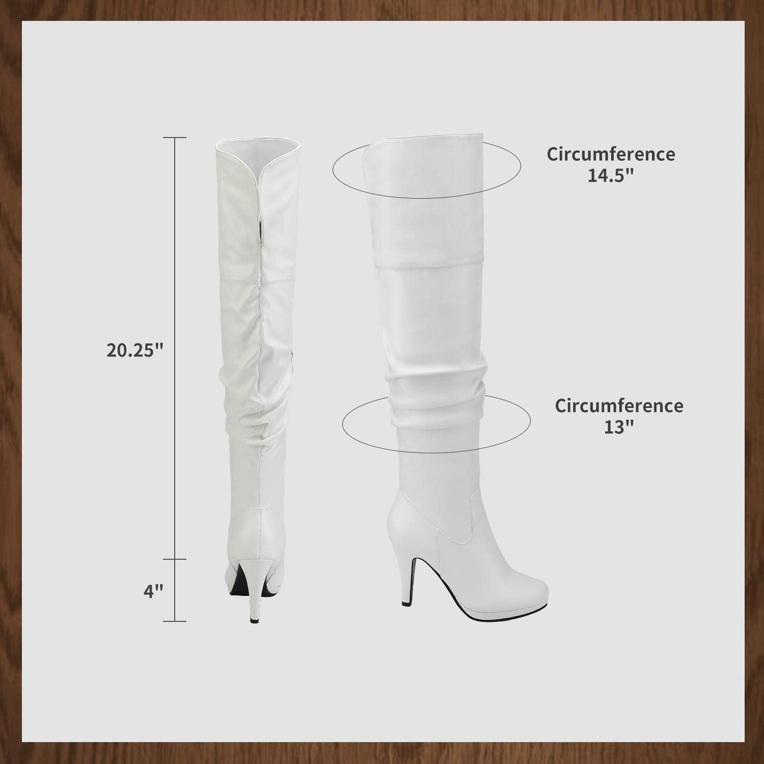 image:imageDREAM PAIRS Womens HIGHPLAT Black Chunky Thigh High Over The Knee High Heel BootsSarahiwhite