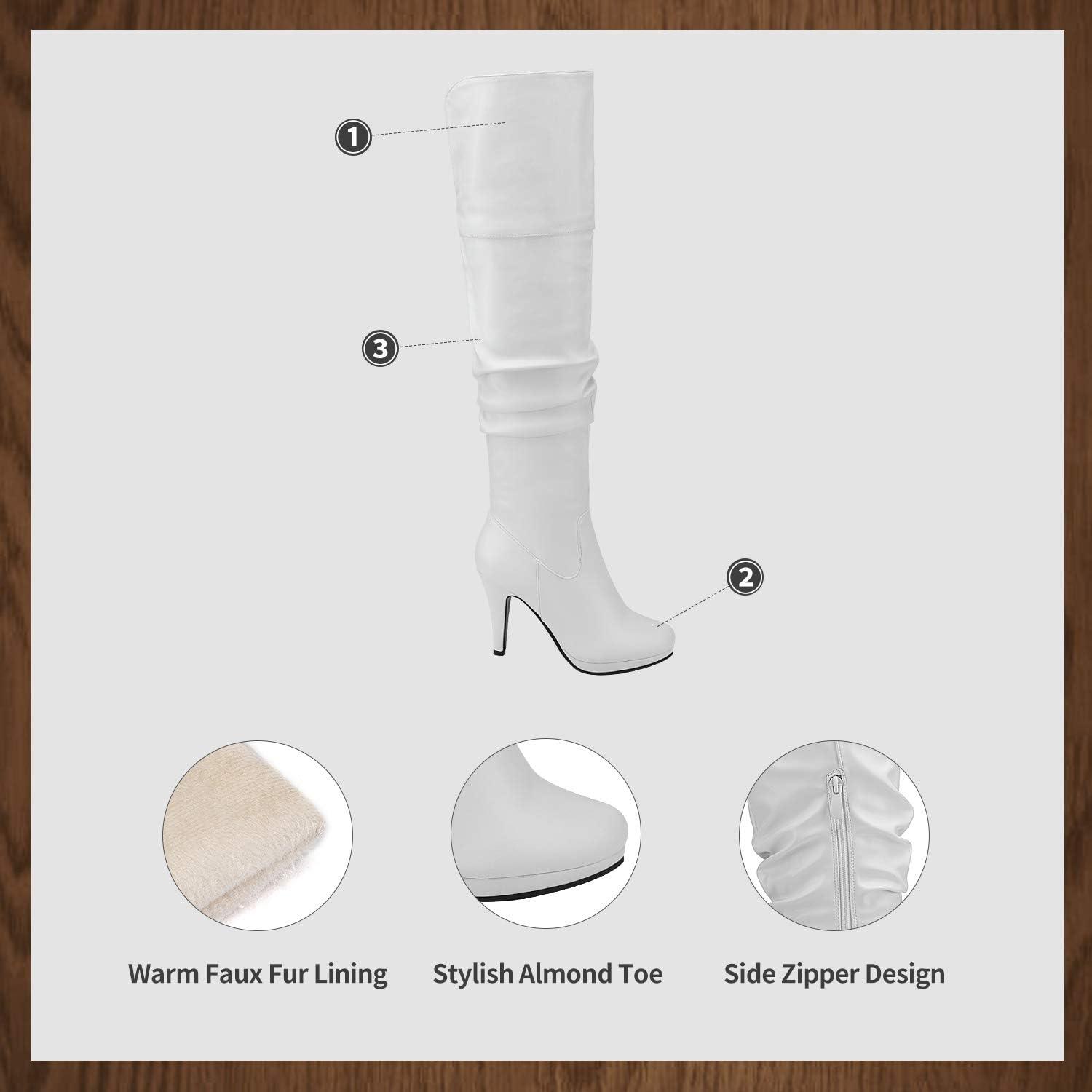 image:imageDREAM PAIRS Womens HIGHPLAT Black Chunky Thigh High Over The Knee High Heel BootsSarahiwhite