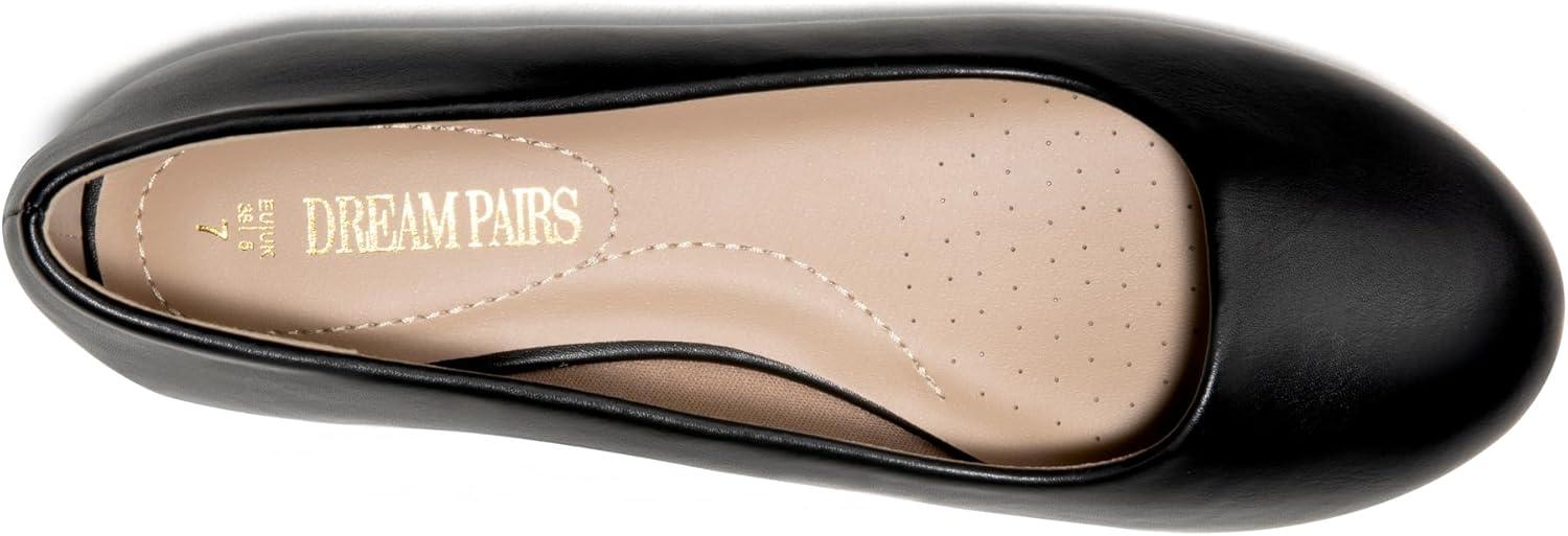 image:imageDREAM PAIRS Womens SoleSimple Wide Width Flats Ballerina Walking Flats Comfortable Slip on ShoesBlack