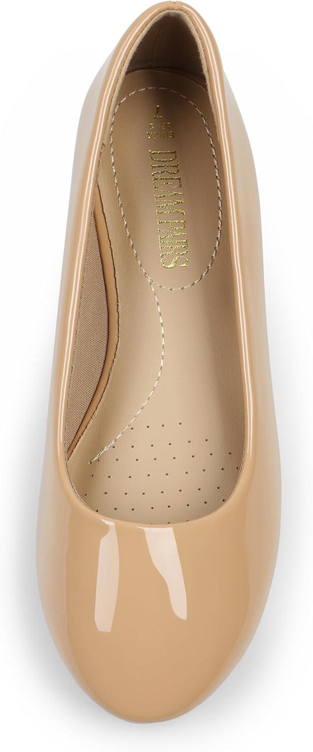 image:imageDREAM PAIRS Womens SoleSimple Wide Width Flats Ballerina Walking Flats Comfortable Slip on ShoesNudepat1
