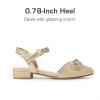 DREAM PAIRS Girls Sandals Closed Toe Dress Low Heels Pointed Toe Pump Flower Shoes for Little Big Kids Wedding Princess Party