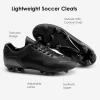 DREAM PAIRS Men‘s Firm Ground Soccer Cleats Soccer Shoes(Black/Grey)