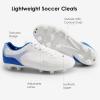 DREAM PAIRS Men‘s Firm Ground Soccer Cleats Soccer Shoes(White/Royal)