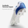 DREAM PAIRS Men‘s Firm Ground Soccer Cleats Soccer Shoes(White/Royal)