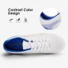 DREAM PAIRS Men‘s Firm Ground Soccer Cleats Soccer Shoes(White/Royal)