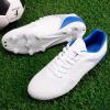 DREAM PAIRS Men‘s Firm Ground Soccer Cleats Soccer Shoes(White/Royal)