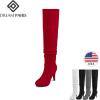 DREAM PAIRS Women’s HIGHPLAT Black Chunky Thigh High Over The Knee High Heel Boots(Sarahi-lightgrey)