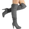 DREAM PAIRS Women’s HIGHPLAT Black Chunky Thigh High Over The Knee High Heel Boots(Sarahi-lightgrey)