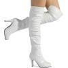 DREAM PAIRS Women’s HIGHPLAT Black Chunky Thigh High Over The Knee High Heel Boots(Sarahi-white)