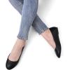 DREAM PAIRS Women’s Sole-Simple Wide Width Flats, Ballerina Walking Flats, Comfortable Slip on Shoes(Black/Pu)