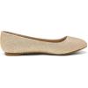 DREAM PAIRS Women’s Sole-Simple Wide Width Flats, Ballerina Walking Flats, Comfortable Slip on Shoes(Gold/Glitter)