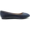 DREAM PAIRS Women’s Sole-Simple Wide Width Flats, Ballerina Walking Flats, Comfortable Slip on Shoes(Navy/Pu)