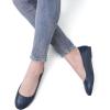 DREAM PAIRS Women’s Sole-Simple Wide Width Flats, Ballerina Walking Flats, Comfortable Slip on Shoes(Navy/Pu)