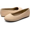 DREAM PAIRS Women’s Sole-Simple Wide Width Flats, Ballerina Walking Flats, Comfortable Slip on Shoes(Nude/Nubuck)