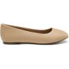DREAM PAIRS Women’s Sole-Simple Wide Width Flats, Ballerina Walking Flats, Comfortable Slip on Shoes(Nude-pu-1)