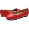 DREAM PAIRS Women’s Sole-Simple Wide Width Flats, Ballerina Walking Flats, Comfortable Slip on Shoes(Red-pu-1)