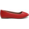 DREAM PAIRS Women’s Sole-Simple Wide Width Flats, Ballerina Walking Flats, Comfortable Slip on Shoes(Red-pu-1)