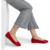 DREAM PAIRS Women’s Sole-Simple Wide Width Flats, Ballerina Walking Flats, Comfortable Slip on Shoes(Red-pu-1)