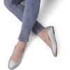DREAM PAIRS Women’s Sole-Simple Wide Width Flats, Ballerina Walking Flats, Comfortable Slip on Shoes(Silver/Glitter)